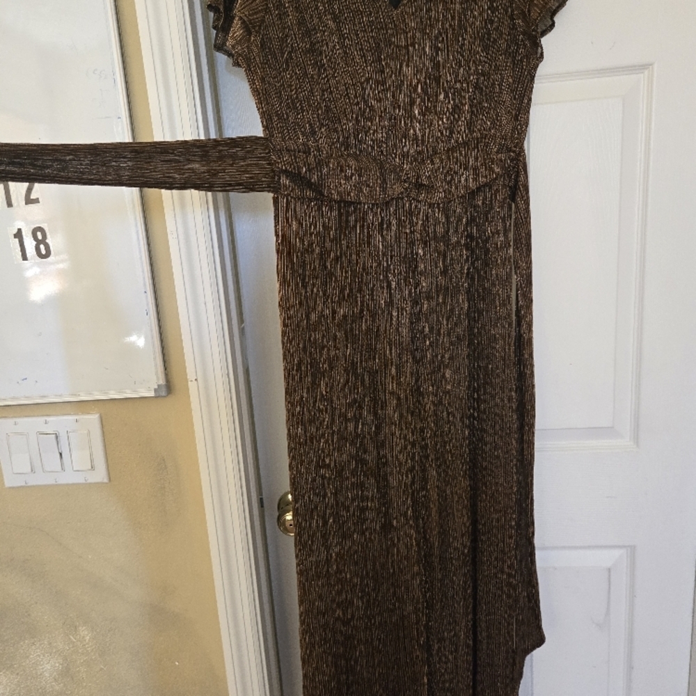 Brown Patterned Dress - image 5